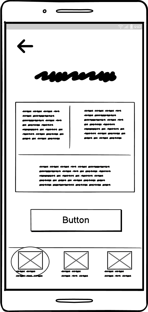 FrugalityFirst 'home' low fidelity wireframe.