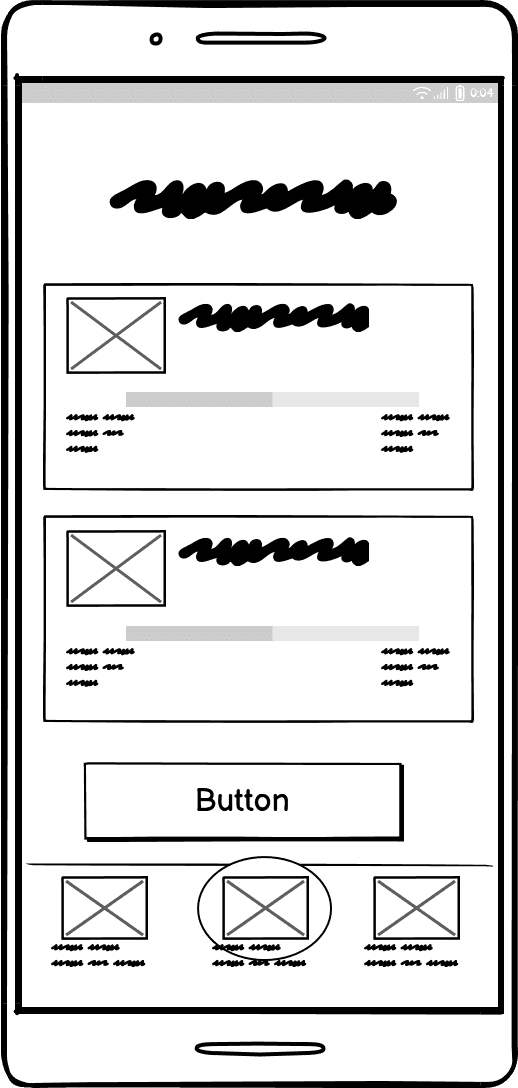 FrugalityFirst 'your goals custom' low fidelity wireframe.
