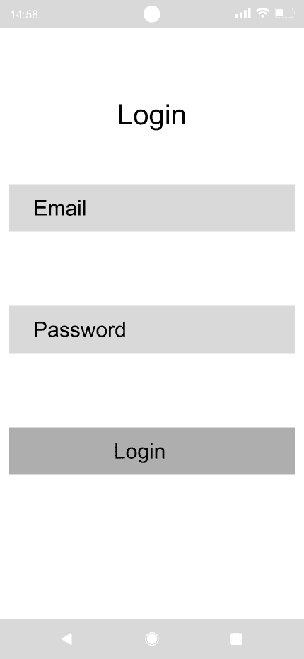 FrugalityFirst 'login' mid fidelity wireframe.