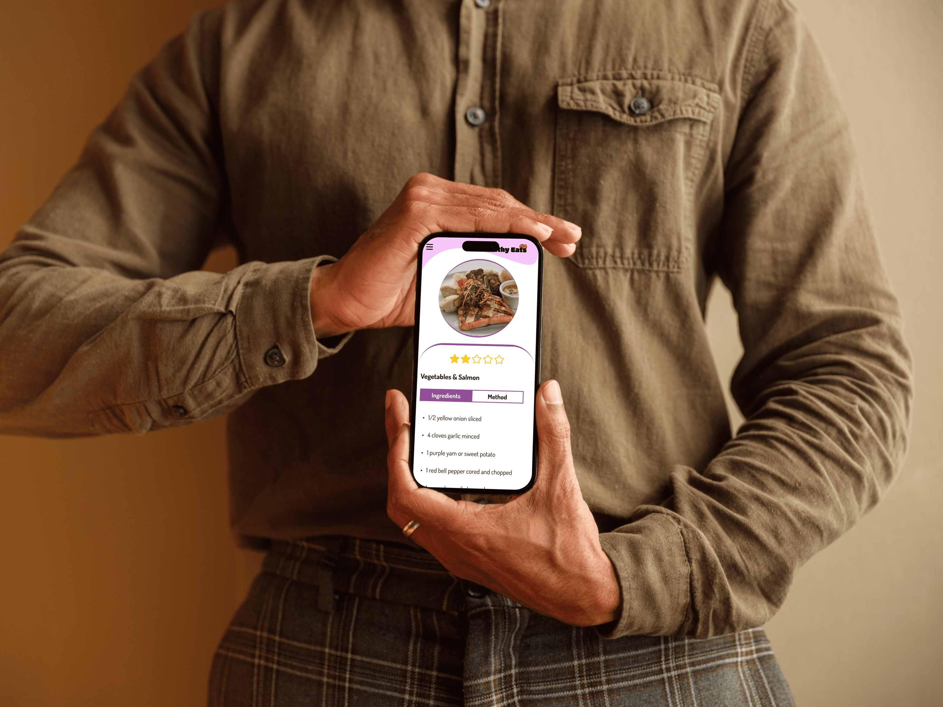 >Healthy Eat 'ingredients mobile' mockup
