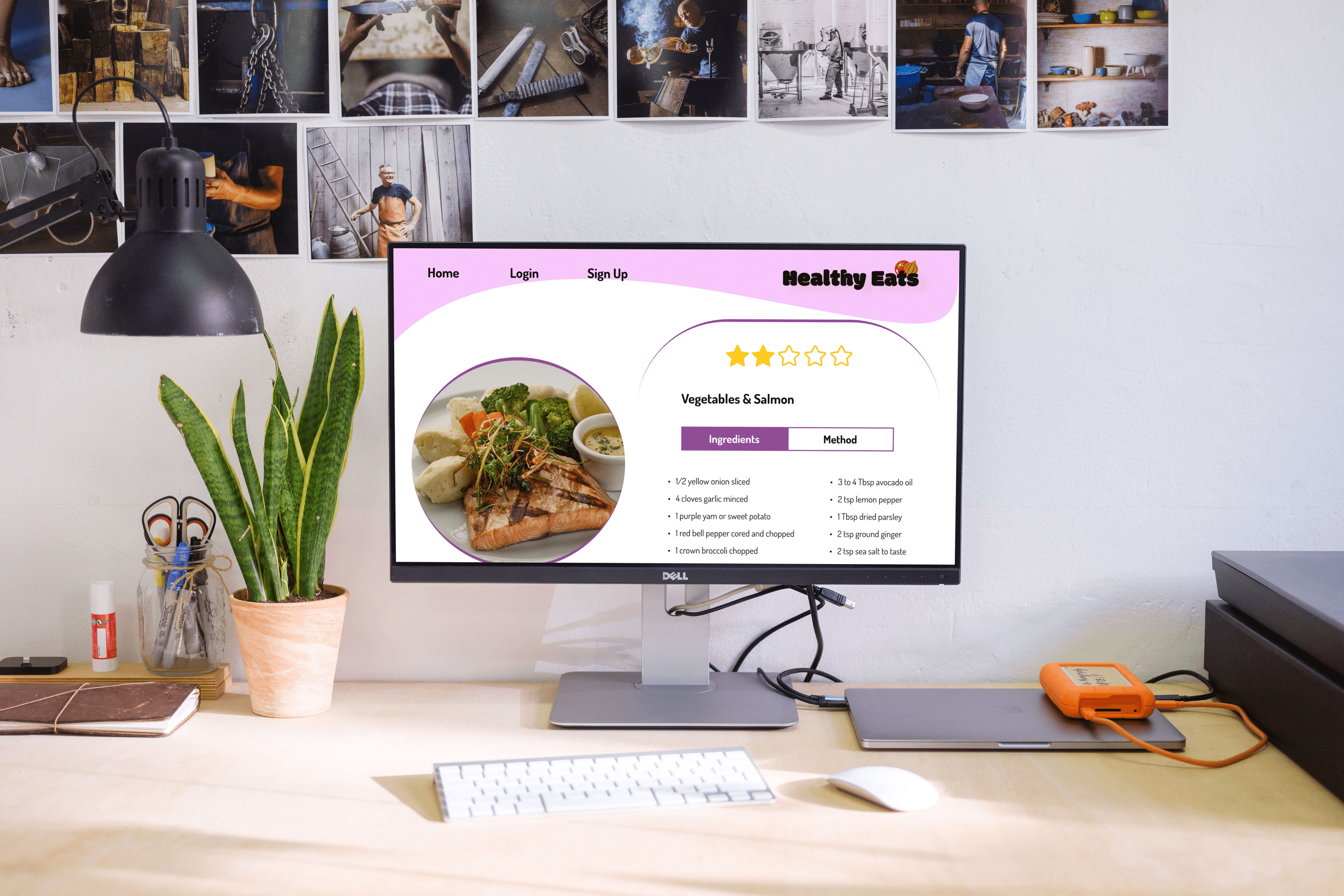 >Healthy Eat 'ingredients laptop' mockup