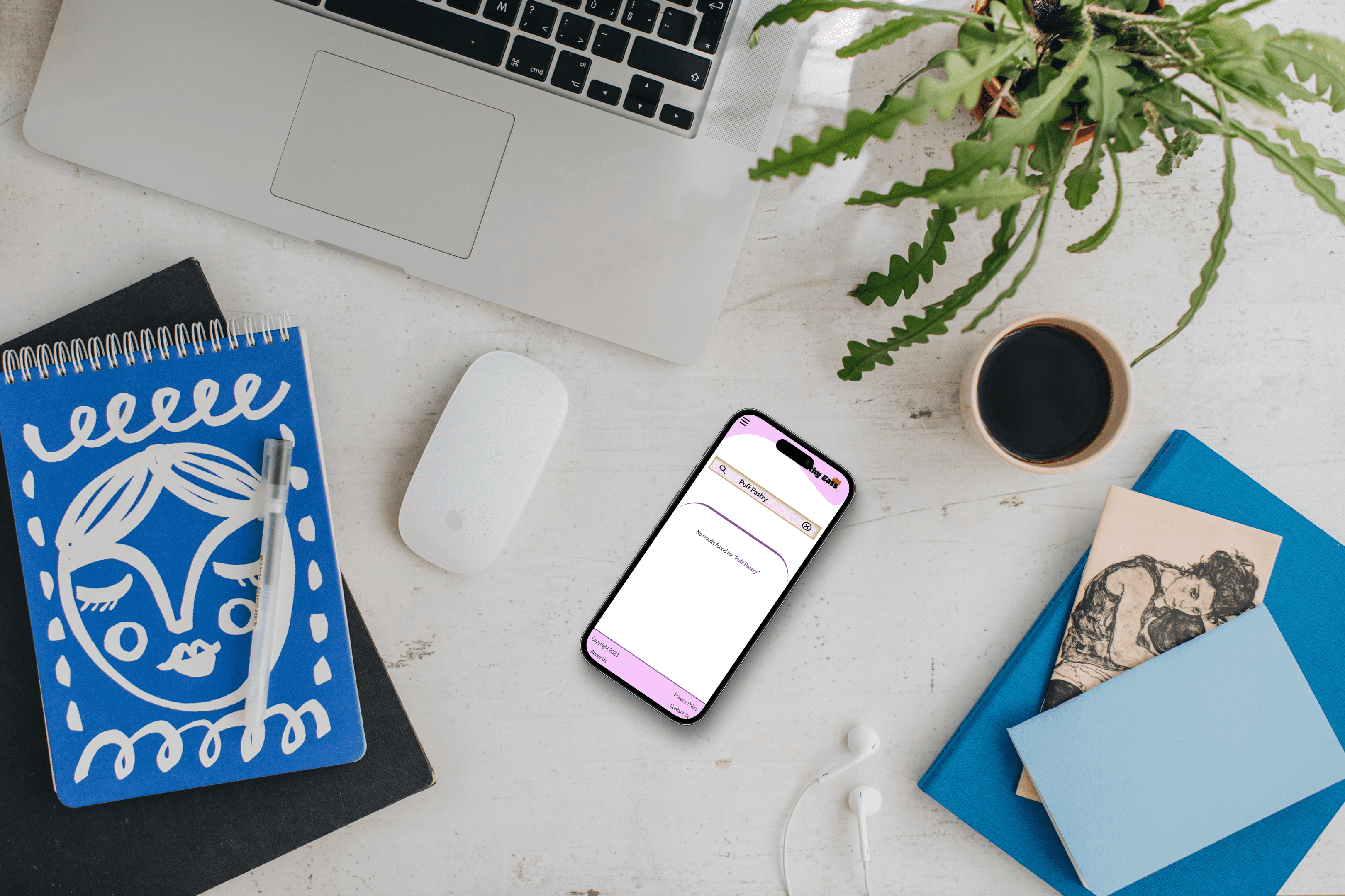 >Healthy Eat 'no results mobile' mockup