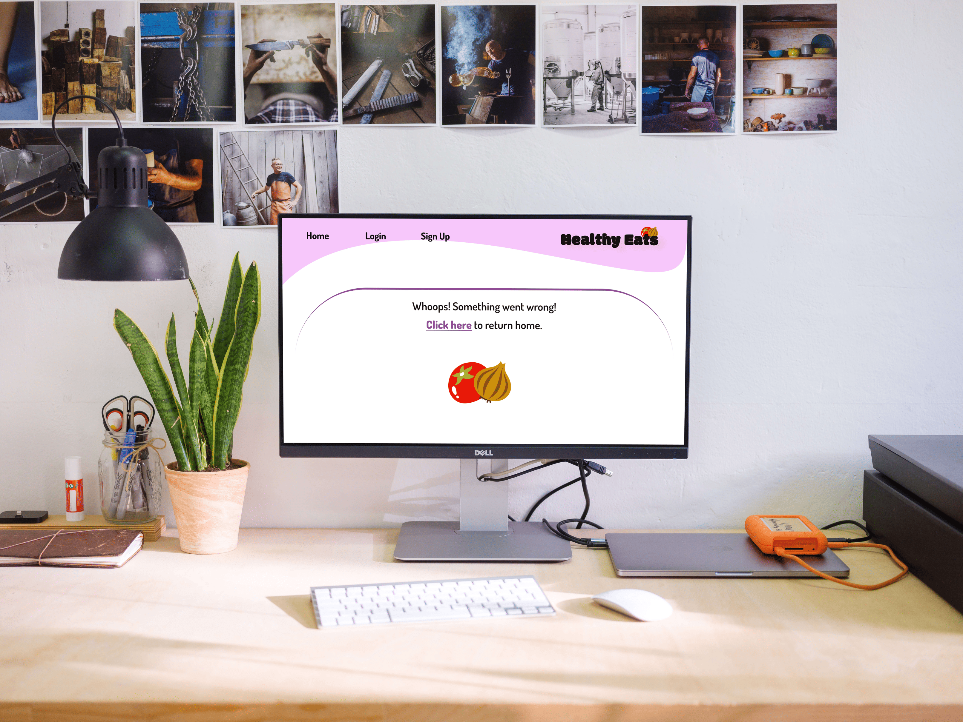 >Healthy Eat '404 laptop' mockup