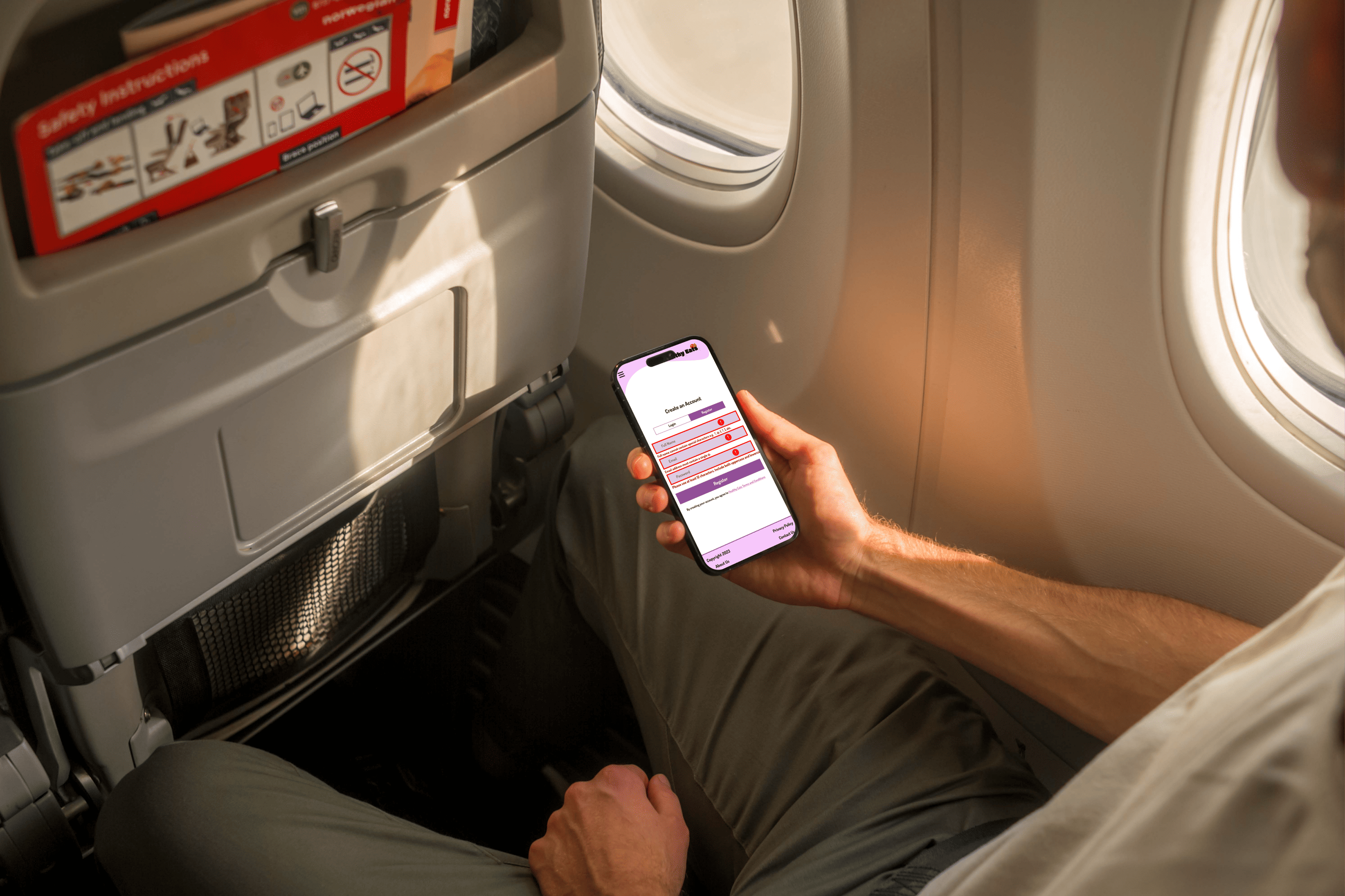 >Healthy Eat 'signup error mobile' mockup