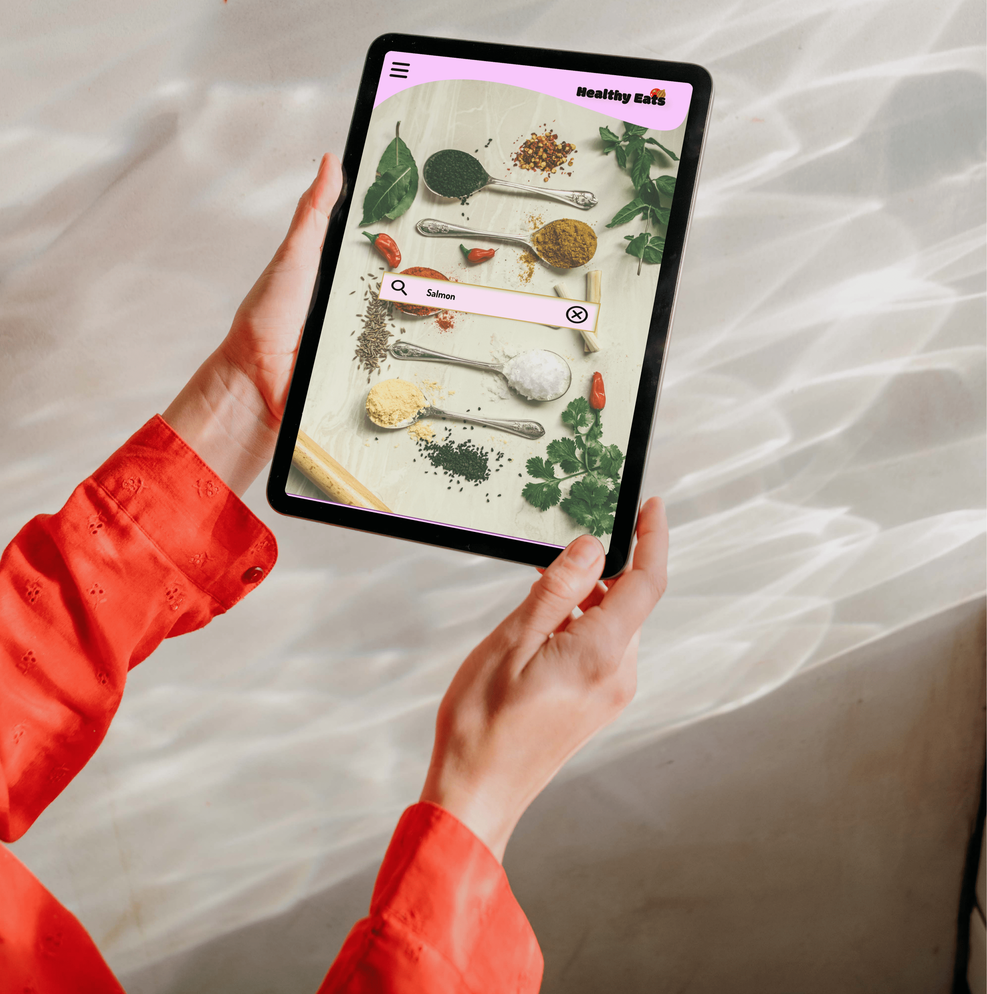 >Healthy Eat 'home tablet' mockup