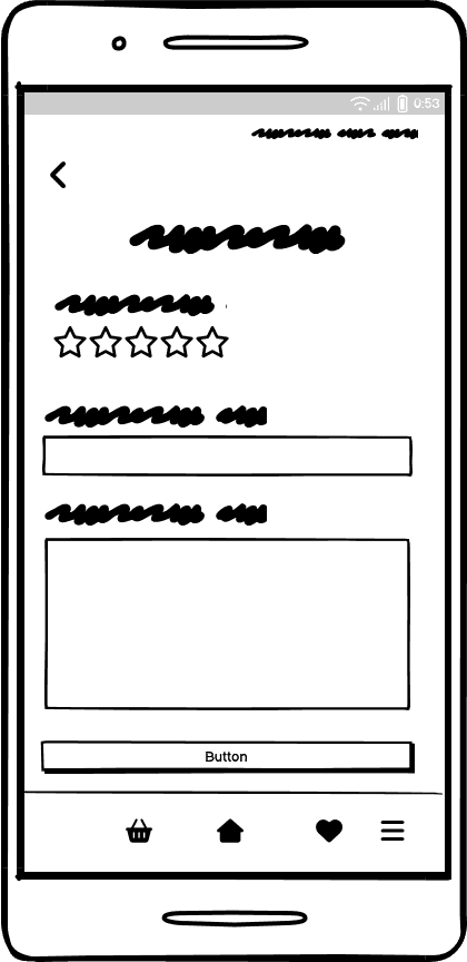 Stitched 'write a review' low fidelity wireframe.