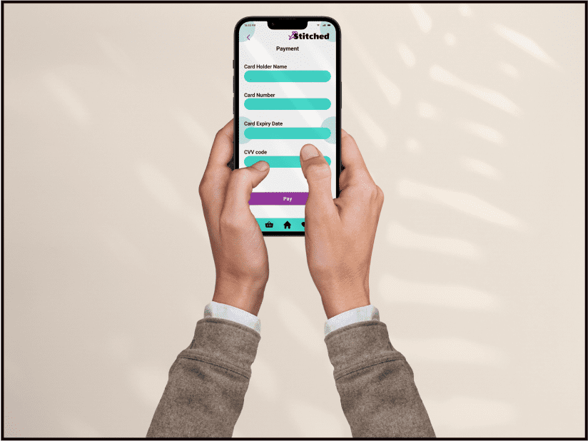 Stitched 'payment' mockup